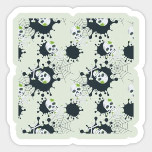 Skulls and cobwebs, cobwebs and skulls. Sticker